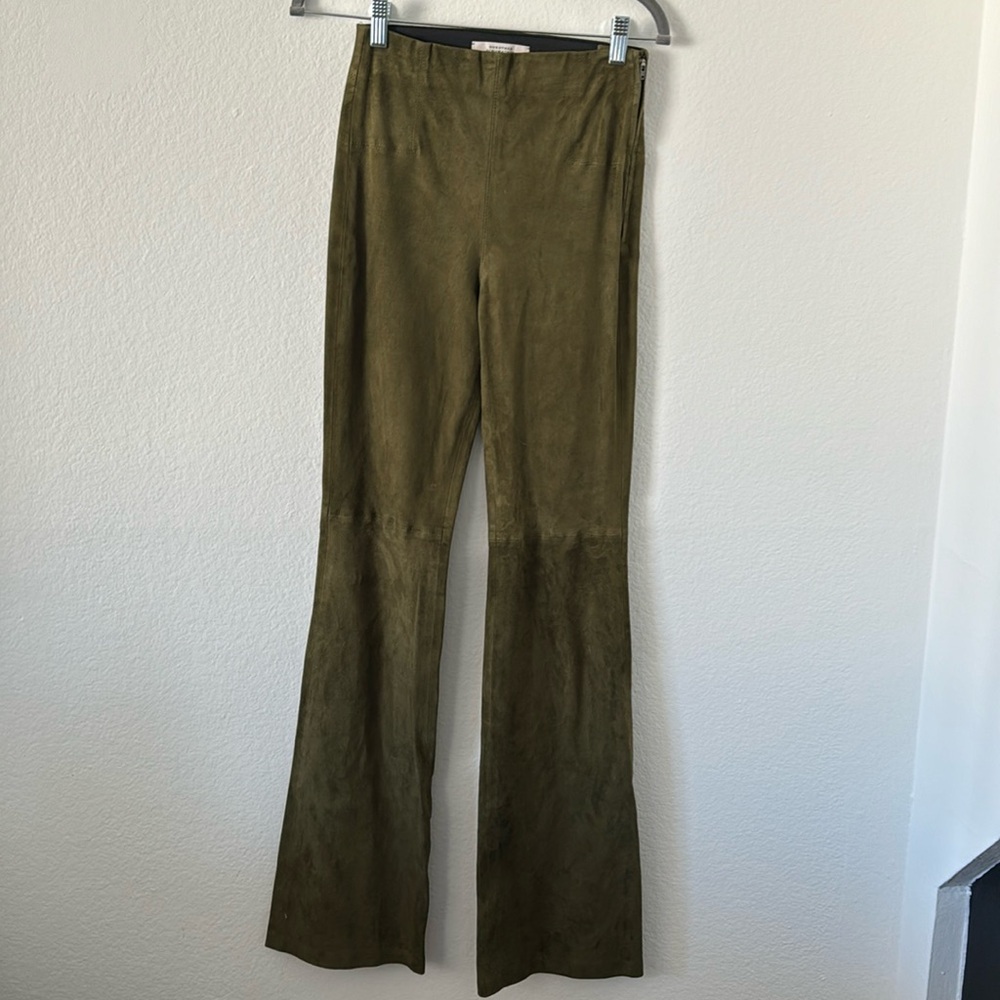 Dorothee Schumacher Suede bell bottom trousers